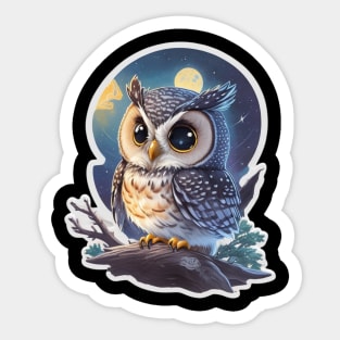 The Owl In The Moonlight Sticker